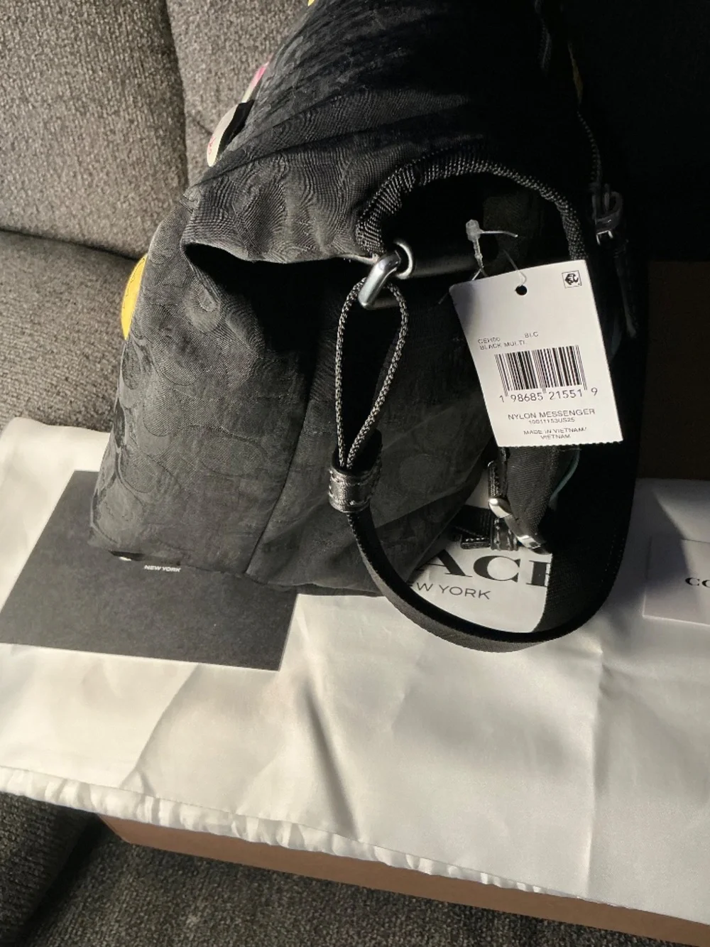 Coach Brain Dead Lane Messenger In Signature Nylon With Patches